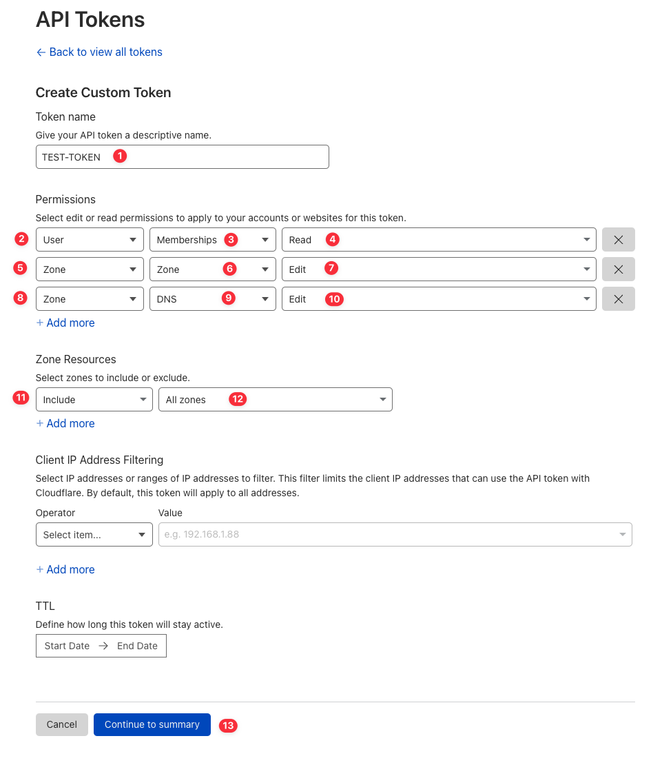 Create token